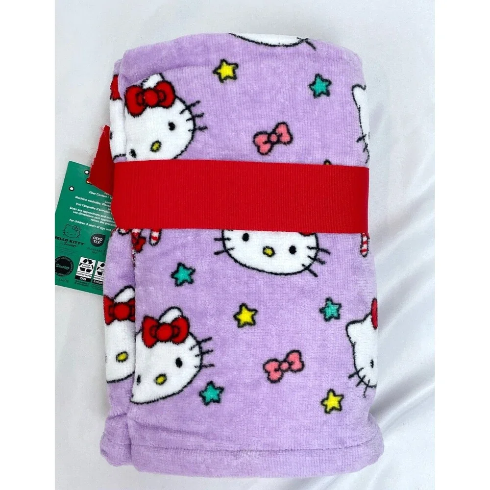 Sanrio Hello Kitty Purple 2pk Hand‎ Towels Christmas Holiday
